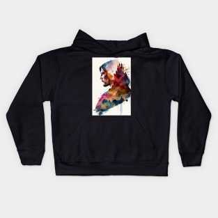 Knight and Castle Double Exposure Kids Hoodie